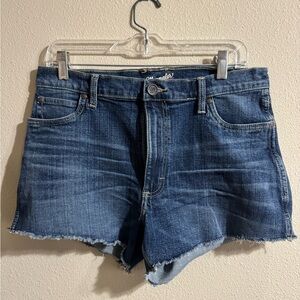 Wrangler Blue Jean Shorts Distressed Frayed Hem